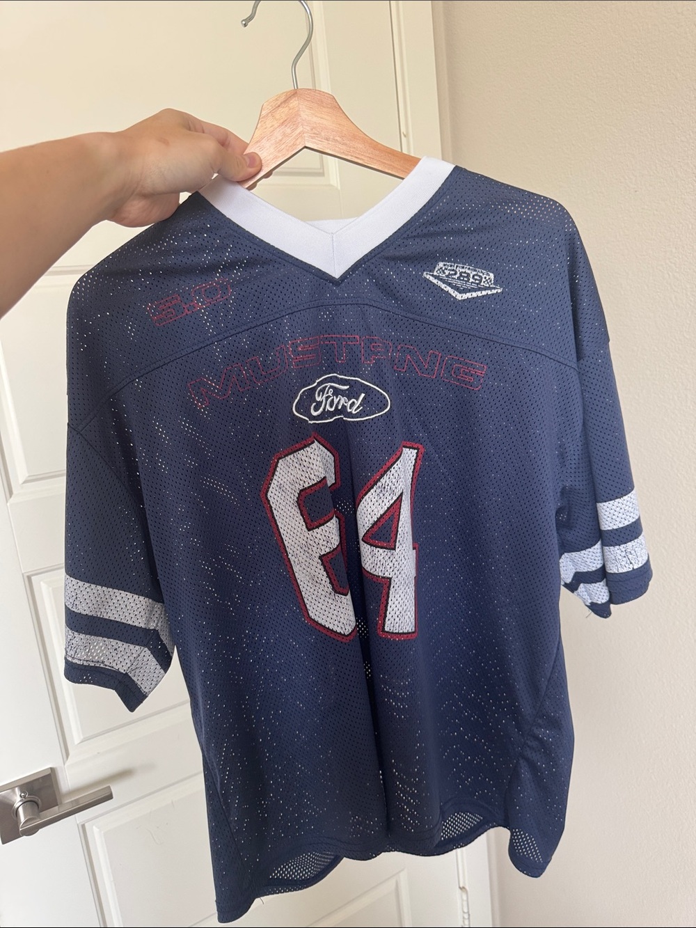 Ford Navy Blue Short-Sleeve Jersey with White and Red Accents